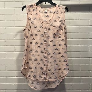 Billabong Sleeveless Button Down Top, Medium